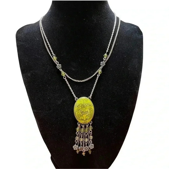 Artisan boho adjustable double strand statement necklace - Picture 1 of 3